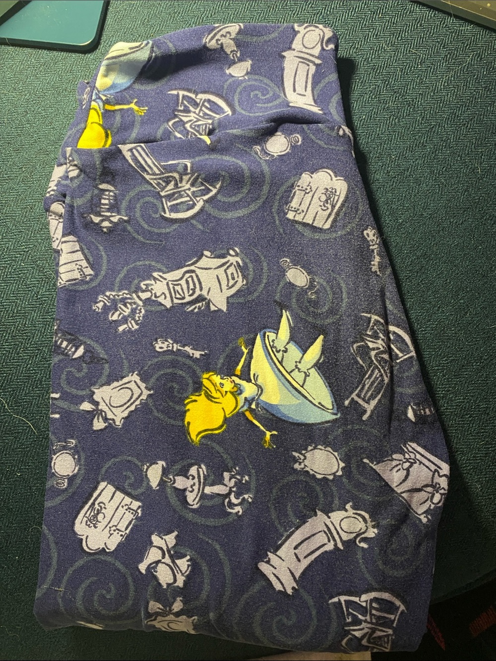 LuLaRoe Alice In Wonderland Blue Leggings